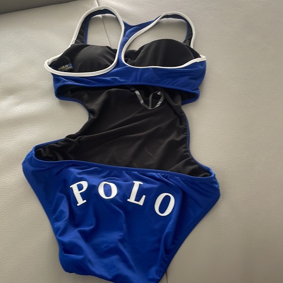Polo Ralph Lauren Polo logo racerback one piece bathing suit - Picture 5 of 8